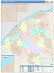 St. Lawrence County Wall Map Color Cast Style